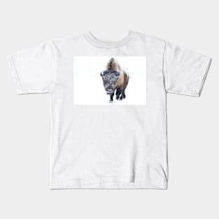 Buffalo in winter Kids T-Shirt